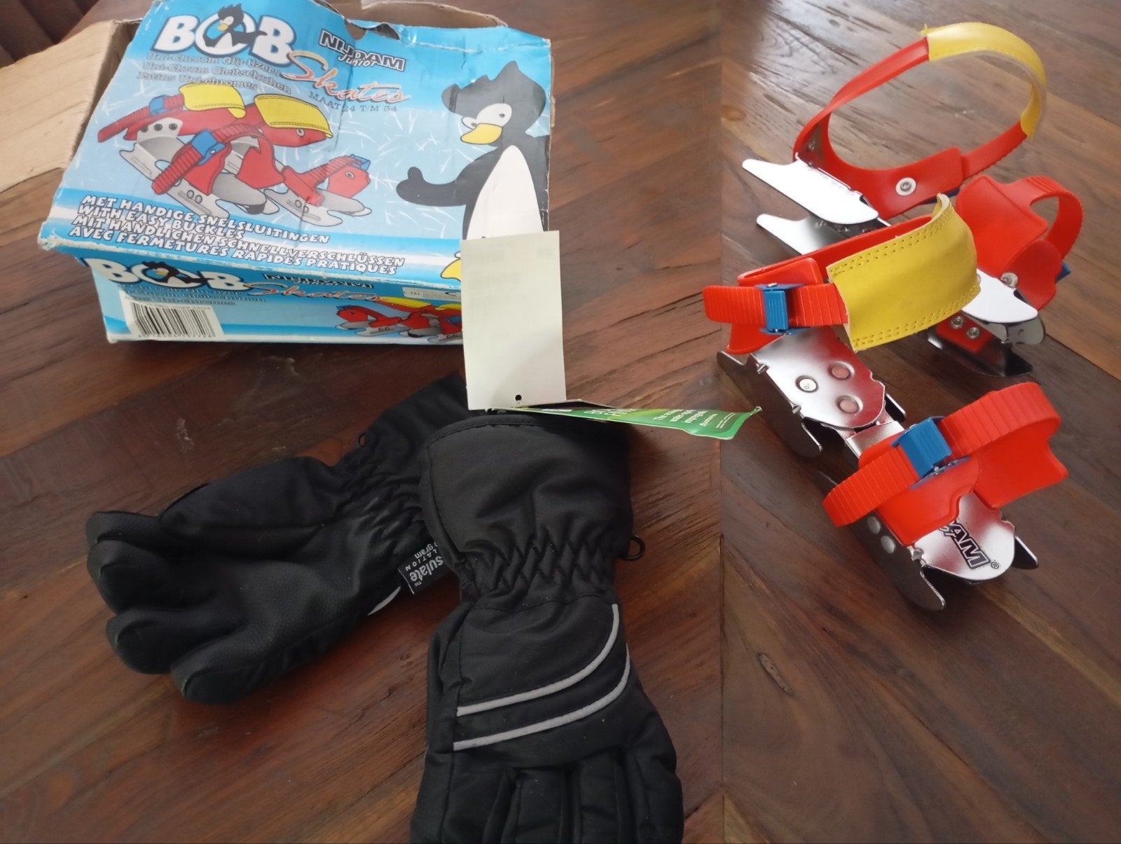 Nijdam junior bob skates (glij-ijzers) met handschoenen, Ophalen of Verzenden, Nieuw
