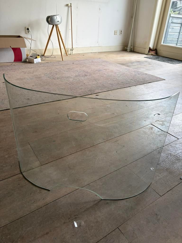 Haardscherm van gehard glas., Huis en Inrichting, Ophalen, 50 tot 100 cm, Minder dan 50 cm, Rechthoekig