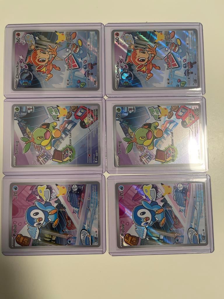 Pokémon Kaarten: Chimchar, Turtwig, Piplup (2 sets beschikba, Ophalen of Verzenden, Nieuw