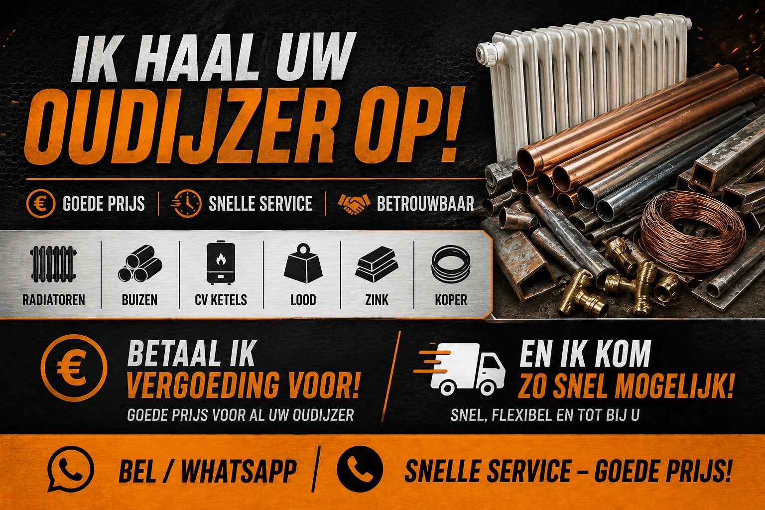 Oud ijzer boer, Ophalen, Zo goed als nieuw
