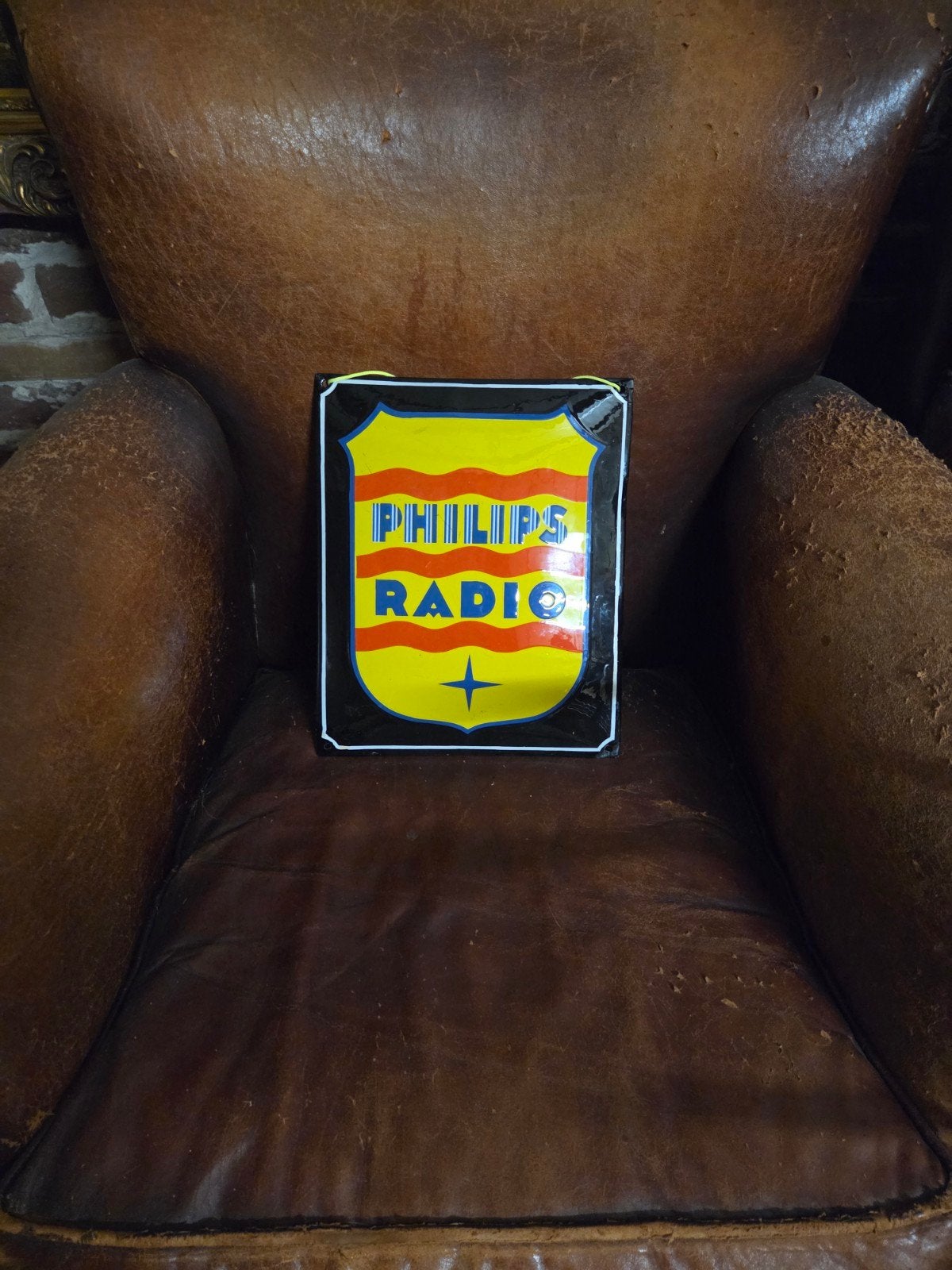 oude Emaille bord Philips Radio, Antiek en Kunst, Ophalen of Verzenden
