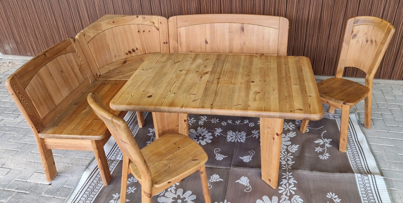 Scandinavische Deense (Oostenrijkse Stijl) Eethoek Hoekbank, Ophalen, Gebruikt, Hout, Oostenrijkse Duitse Stijl Eethoek zithoek