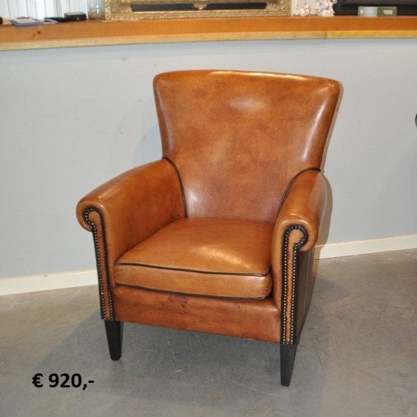 Schapenleren fauteuils, banken en stoelen, Huis en Inrichting, Twee, Bruin, Leer, Ophalen of Verzenden