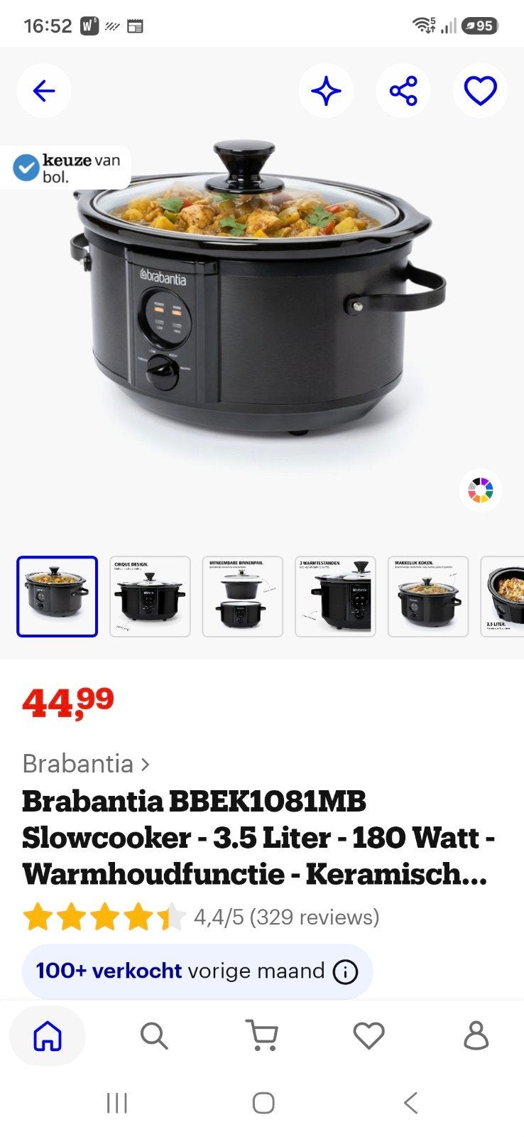 Slowcooker van Brabantia, Ophalen, Vaatwasmachinebestendig, Nieuw