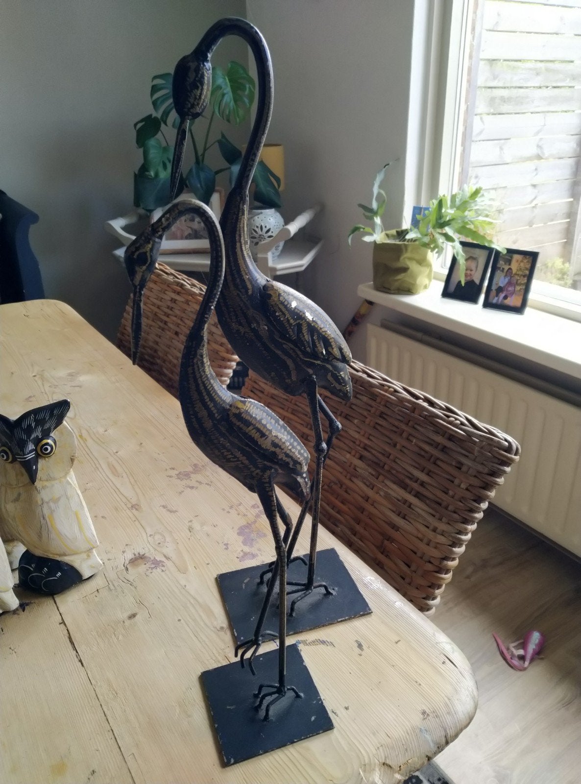 Decoratieve kraanvogels - Set van 2, Huis en Inrichting, Woonaccessoires | Overige, Overige stijlen, Ophalen of Verzenden, Metaal