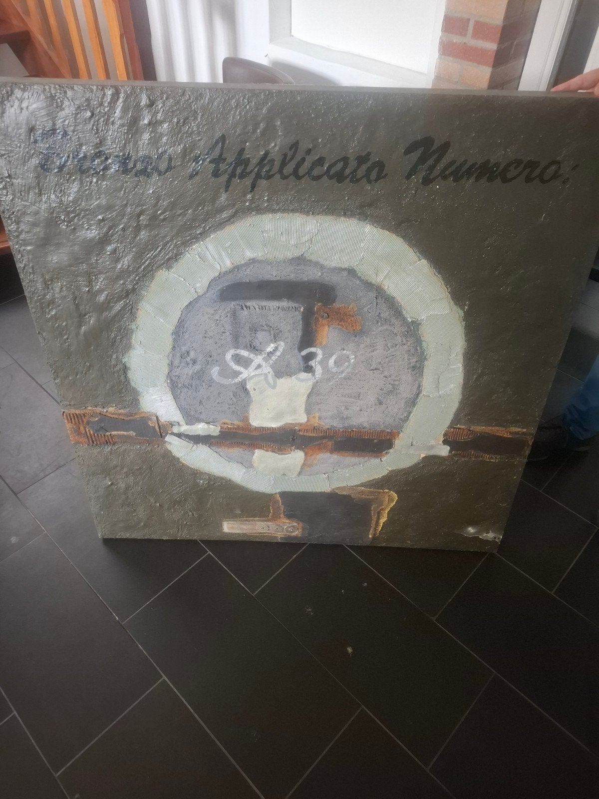 Uniek kunstwerk 'Applicato Numero A30' - 120x120 cm, Ophalen of Verzenden