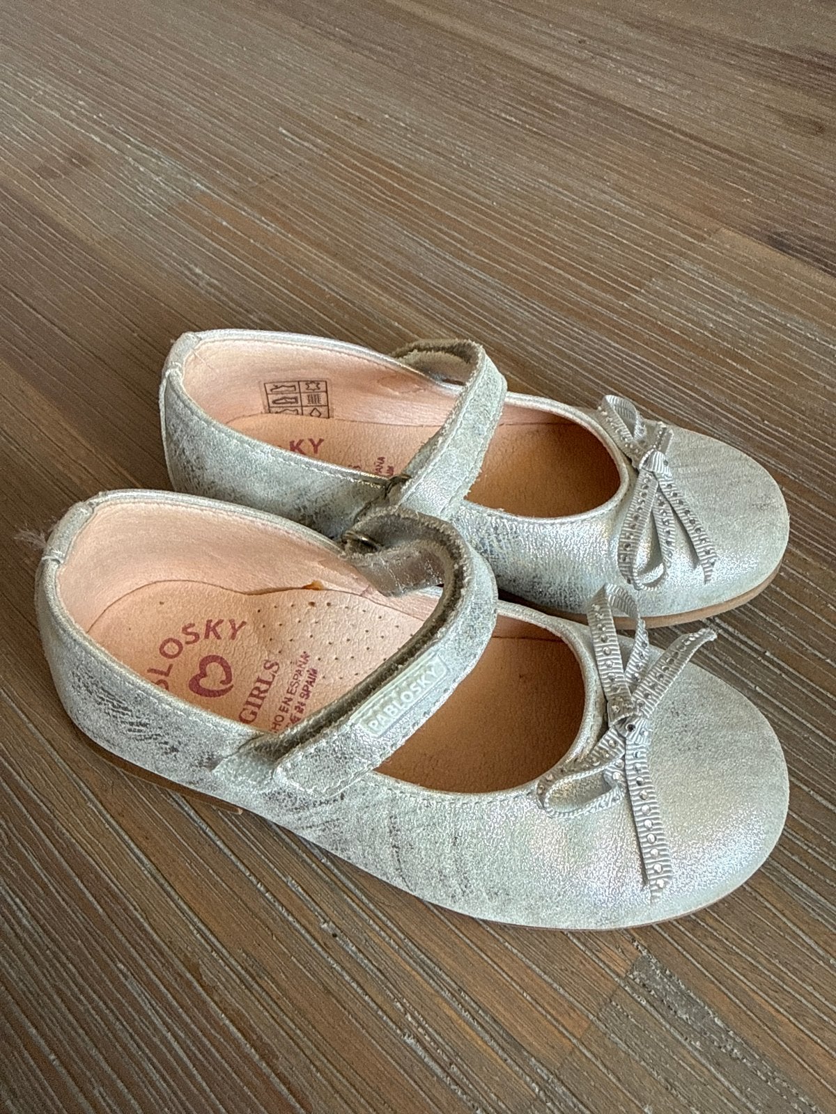 Zilveren Pablosky ballerina's,  meisjes maat 25, Kinderen en Baby's, Gebruikt, Meisje, Schoenen, Ophalen of Verzenden