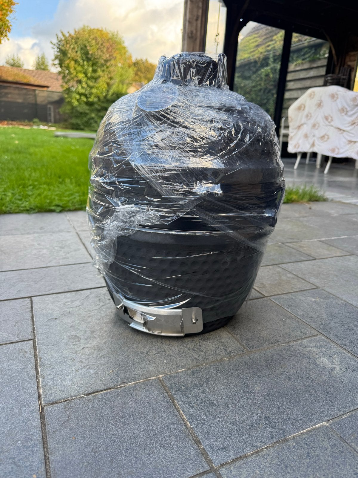 Nieuwe 13" Kamado Outdoor Oven en BBQ - Zwart, Ophalen of Verzenden, Nieuw, Met accessoires