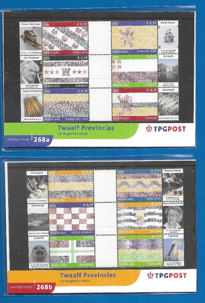 Postzegelmapje 268 A & B Twaalf Provincies 2002, Verzenden, Na 1940, Postfris