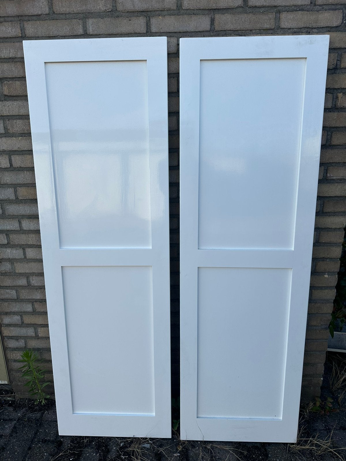 Hardhouten Meranti Luiken 50x160cm, Ophalen, Zo goed als nieuw