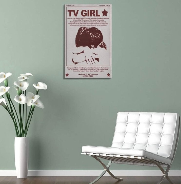Nieuwe TV GIRL poster canvas, Rechthoekig Staand, Nieuw, Ophalen of Verzenden, Canvas of Doek