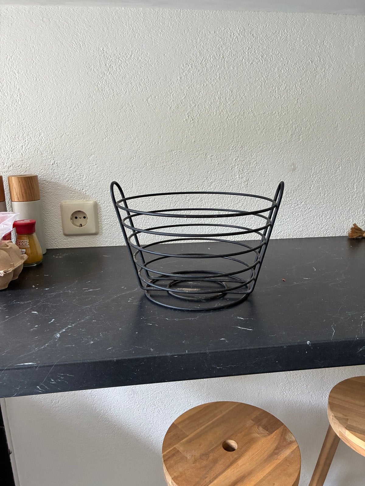 Metalen draadmand - zwart, Ophalen, Gebruikt, Mand, Rond
