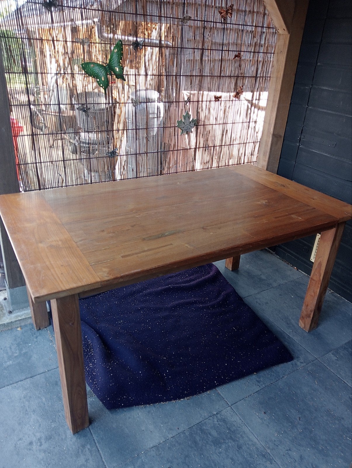 Teak tafel massief als nieuw, Huis en Inrichting, Tafels | Eettafels, Ophalen, Teakhout, 50 tot 100 cm, Zo goed als nieuw