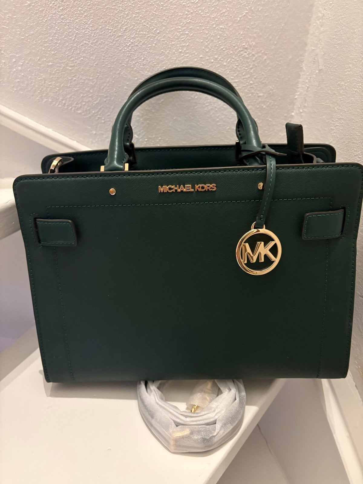 Michael Kors Handtas - Donkergroen, nieuw met label., Ophalen of Verzenden, Zo goed als nieuw, Groen, Handtas