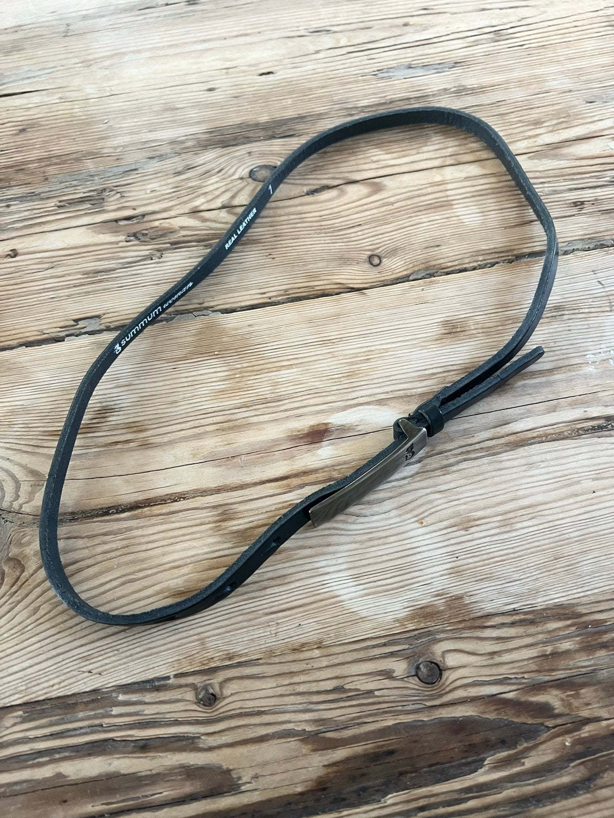 Summum Woman Zwarte Leren riem - maat 1, Minder dan 3 cm, 80 tot 90 cm, Tailleriem, Ophalen of Verzenden