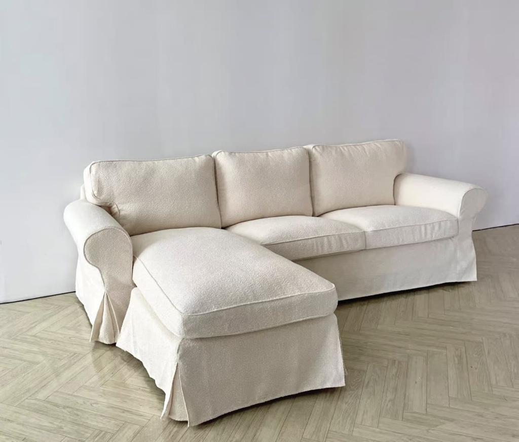 Norsemaison hoes voor IKEA Ektorp 2zits chaise longue Bouclé, Huis en Inrichting, Ophalen, Zo goed als nieuw, Stof
