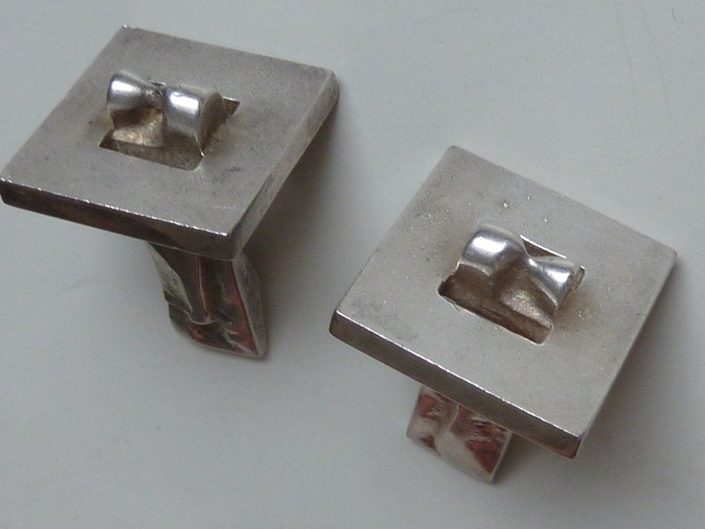 Lapponia Björn Weckstrom zware 925 zilveren manchetknopen, Verzenden, Zo goed als nieuw, Zilver