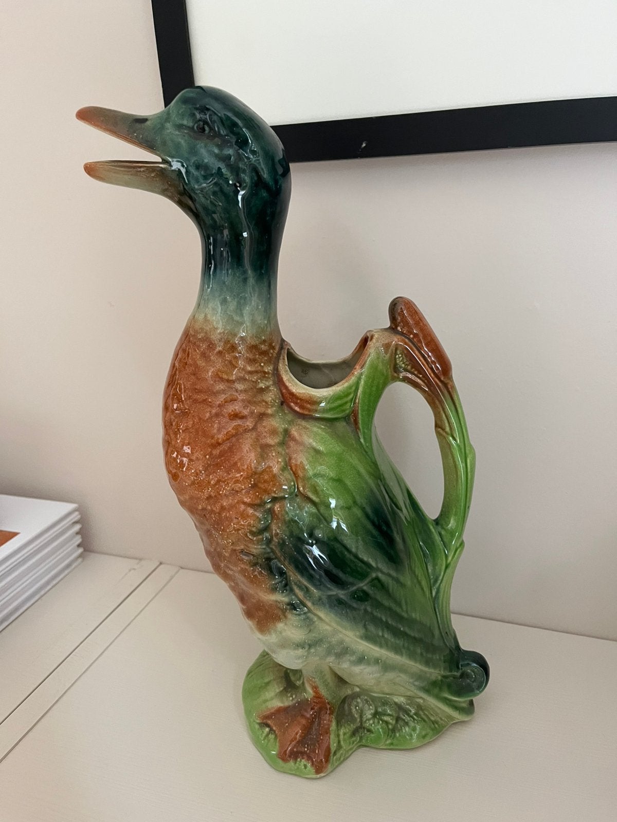 Vintage wijn/ water karaf eend, Ophalen of Verzenden