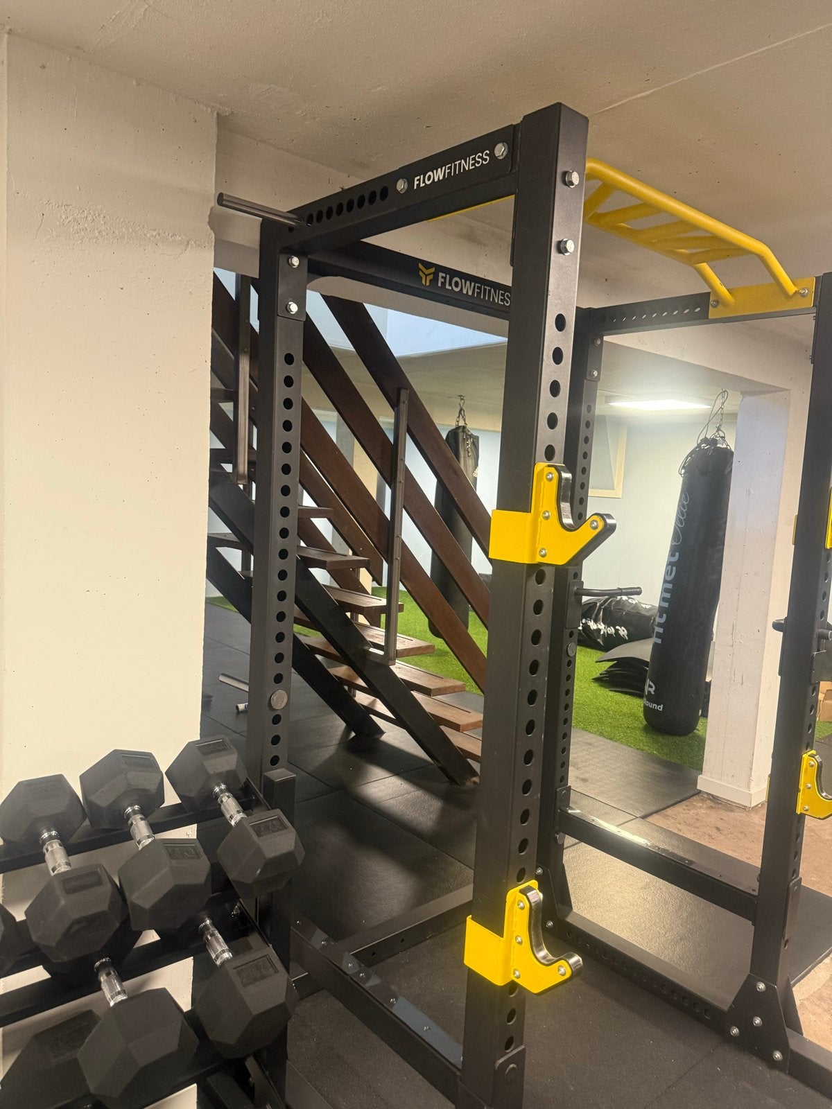 FlowFitness Power Squat Rack met Monkey Bar, Ophalen, Zo goed als nieuw, Benen, Overige typen