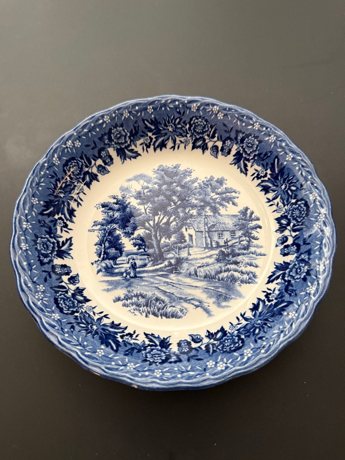 Grindley & Co Ltd "Country Style" schaal, blauw-wit, 19 cm, Antiek en Kunst, Antiek | Schalen, Ophalen of Verzenden