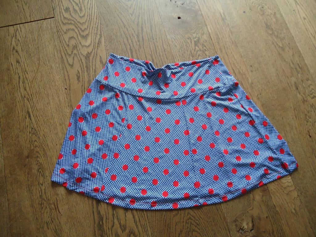 z.g.a.n. blauw King Louie rokje met rode stippen maat L, Blauw, Maat 42/44 (L), Ophalen of Verzenden, Zo goed als nieuw