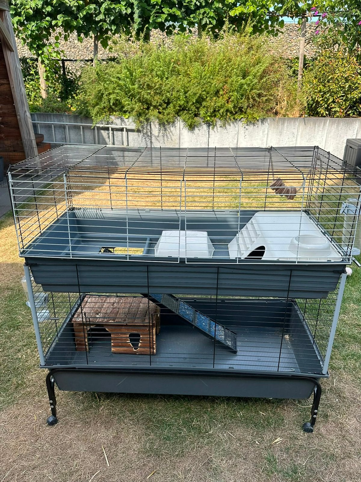 Cavia kooi dubbeldekker 2 drinkflessen en 2 hooi bakken, Kooi, Zo goed als nieuw, Cavia, Ophalen