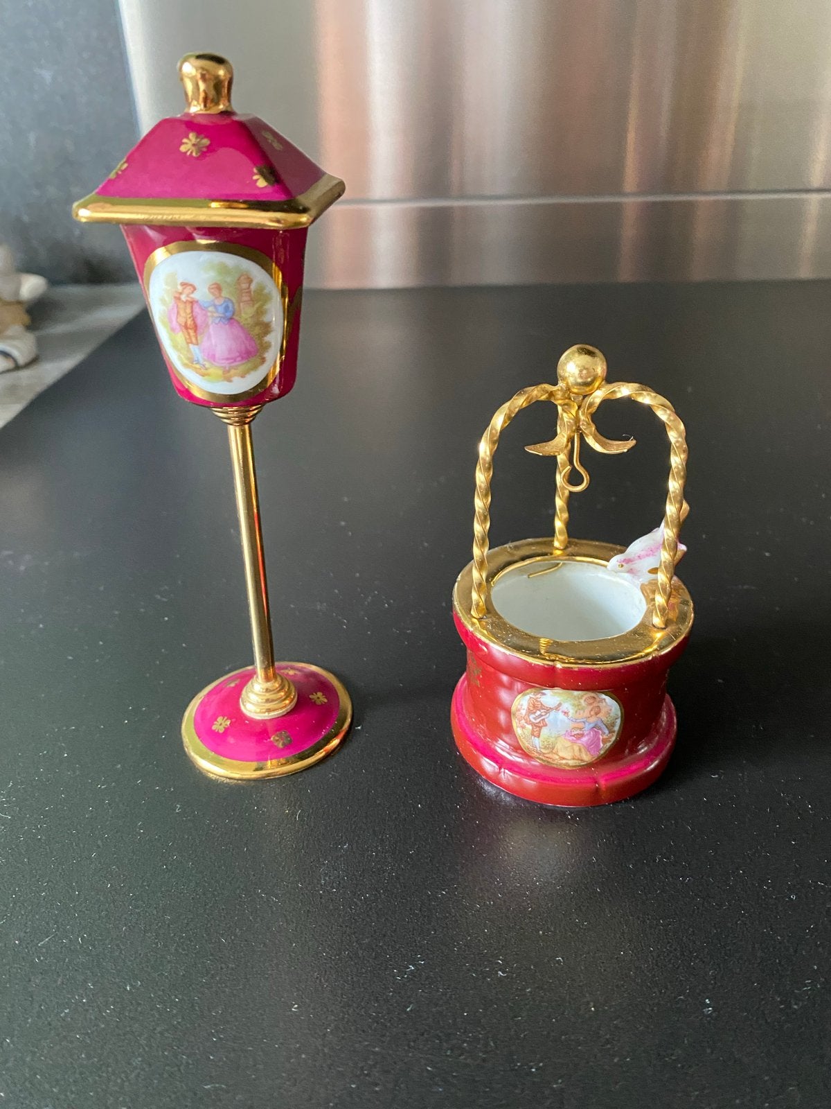 Limoges Porselein Miniatuur Servies en Decoratie Set, Ophalen