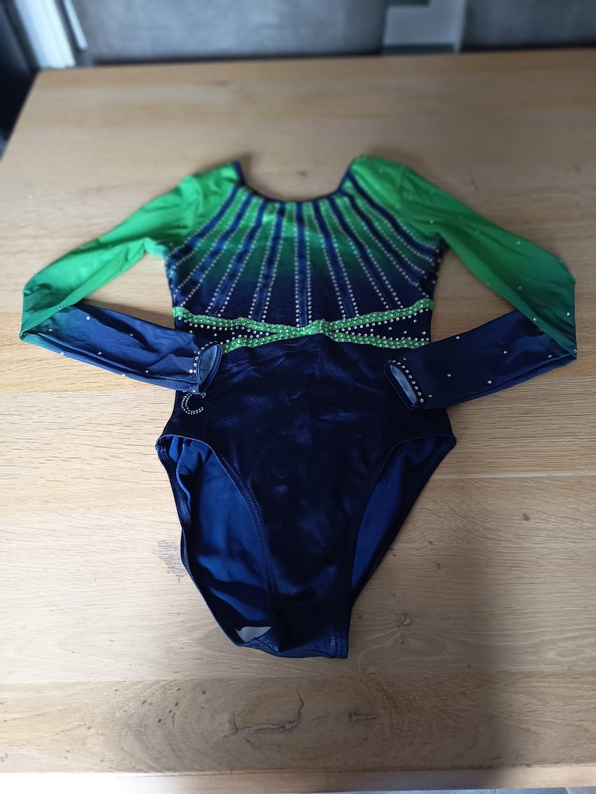 Turnpakje cek met lange mouwen - Groen/Blauw, Kindermaat 122 t/m 140, Ophalen of Verzenden, Groen, Overige typen