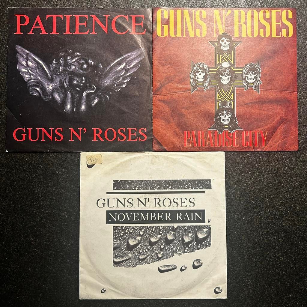 Guns N’ Roses - 3 Singles, 7”. Als geheel of los te koop., Cd's en Dvd's, Vinyl | Hardrock en Metal, Ophalen of Verzenden, Gebruikt