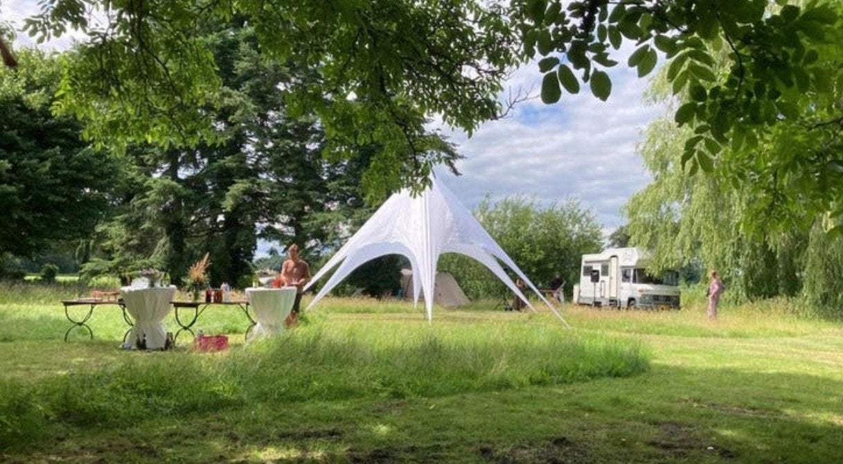 Stertent partytent, Tuin en Terras, Ophalen, Opvouwbaar, 6 meter of meer, Zo goed als nieuw
