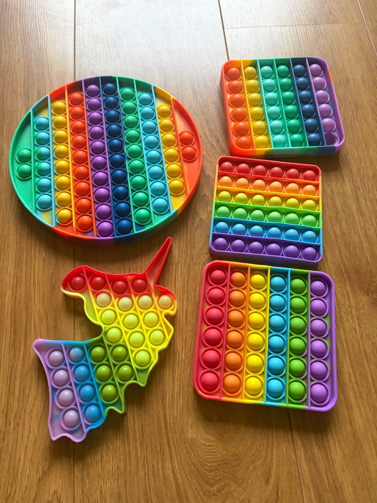 Pop It Fidget Speelgoed Set - Regenboog Kleuren, Ophalen of Verzenden, Gebruikt, Jongen of Meisje