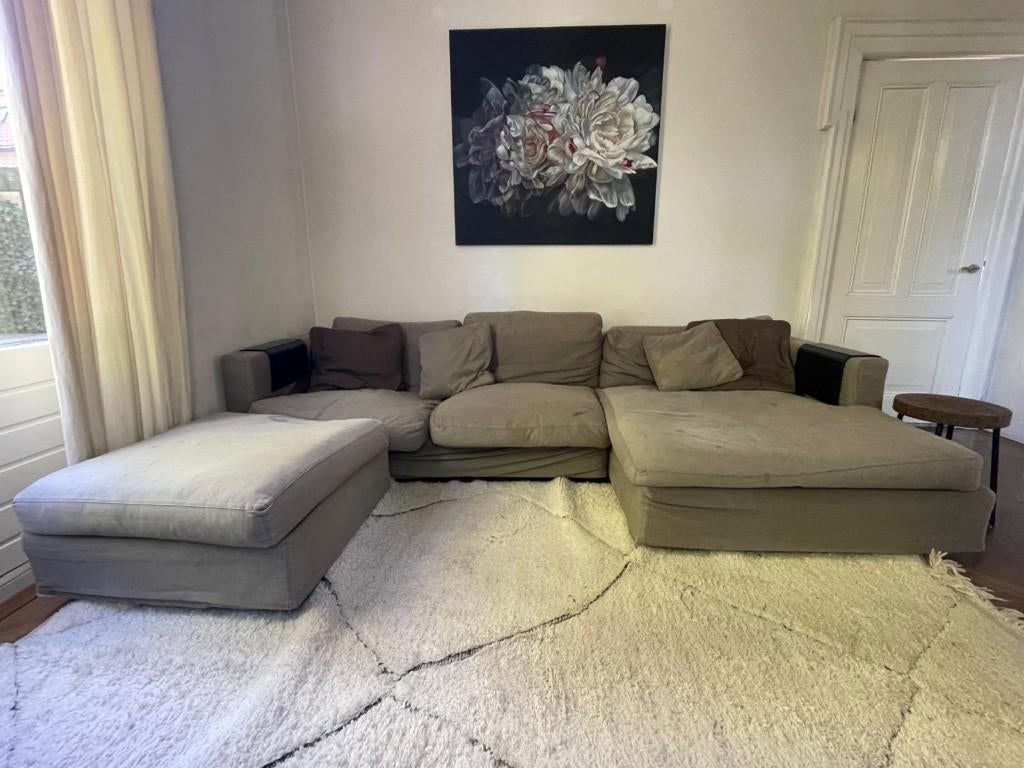 Linteloo bank en hocker - Per direct gratis af te halen, Ophalen, Gebruikt, 125 cm of meer, Stof