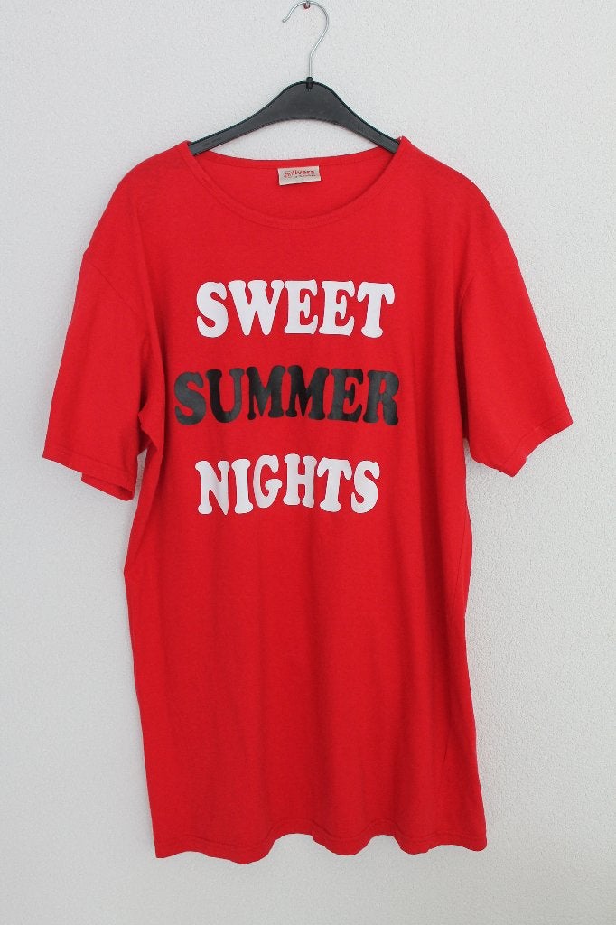Nachthemd, lang t-shirt, korte mouw, rood, one size, NIEUW, Livera, Ophalen of Verzenden, Nieuw