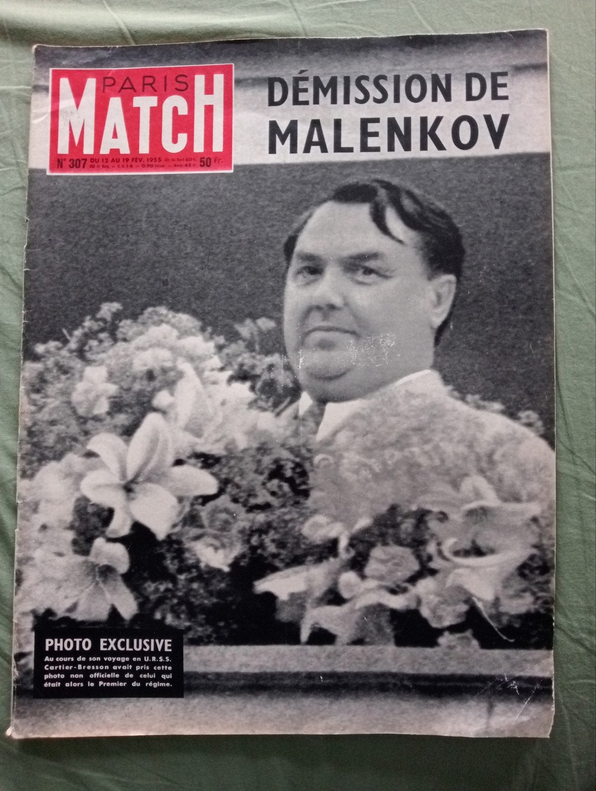 Paris Match N307 - Démission de Malenkov (1955), Ophalen of Verzenden, Gelezen, Overige typen