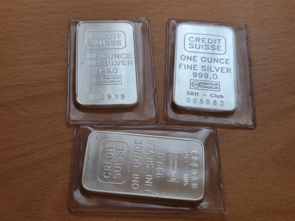 1 oz Vintage Silver Bar. Zilverbaar in seal. Credit Suisse., Ophalen of Verzenden, Zilver
