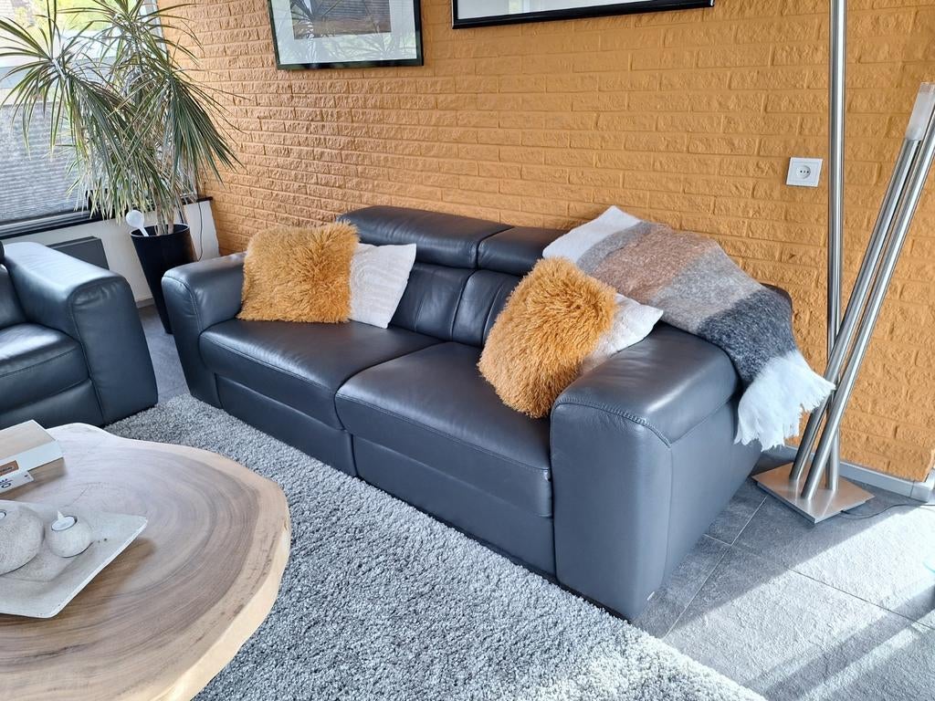 Natuzzi bankstel 2-2,5 zits antraciet, Ophalen