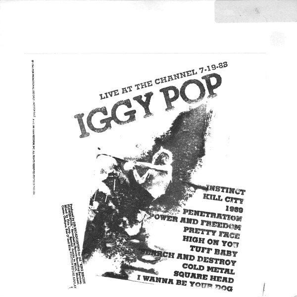 iggy pop / live at the channel 7.19.88 - punk-promo -nr.4470, Verzenden, Gebruikt, 12 inch
