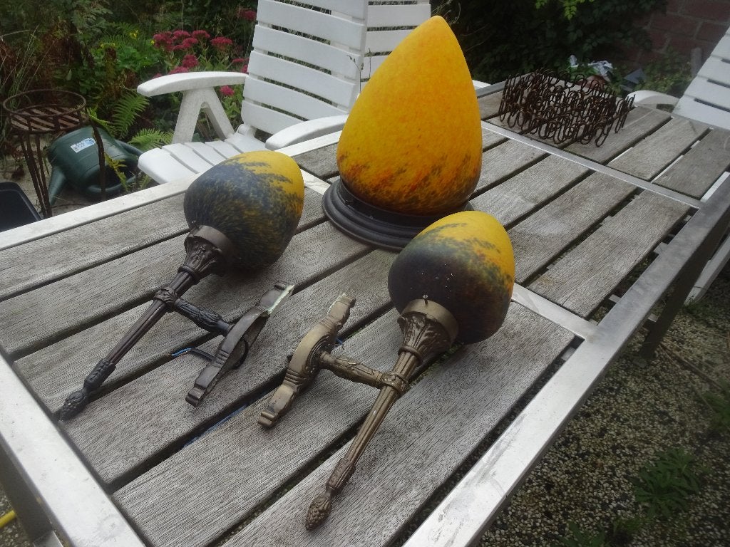 Prachtige retro vintage gekleurde lampen, Antiek en Kunst, Ophalen