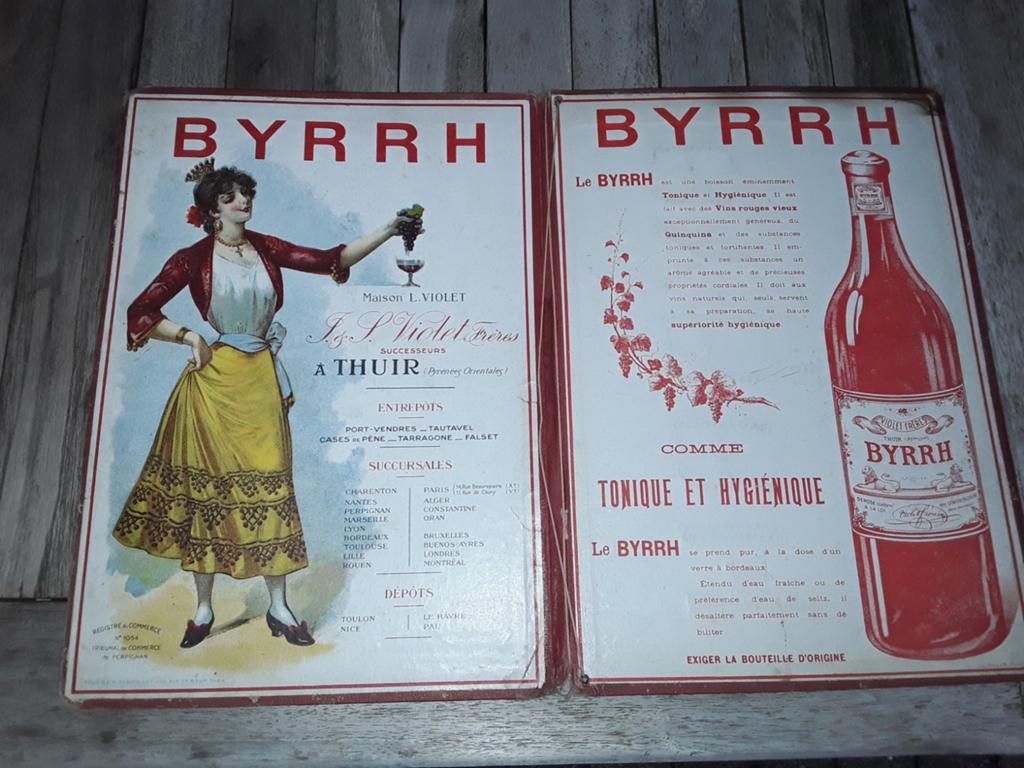 Zeldzaam vintage drankenkaart BYRRH.  Café antiek, Ophalen of Verzenden, Zo goed als nieuw, Gebruiksvoorwerp