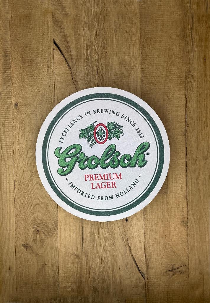Reclamebord Grolsch bier logo reclame bord, afmeting 40x40cm, Ophalen of Verzenden, Nieuw, Reclamebord