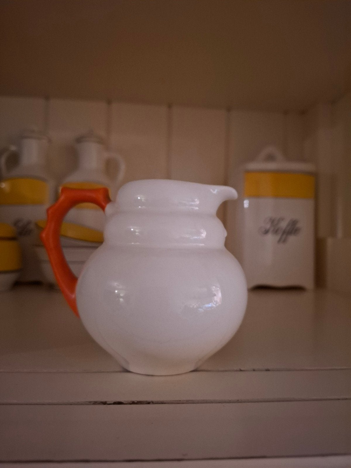 Serail melkkannetje wit met oranje oor, Ophalen of Verzenden