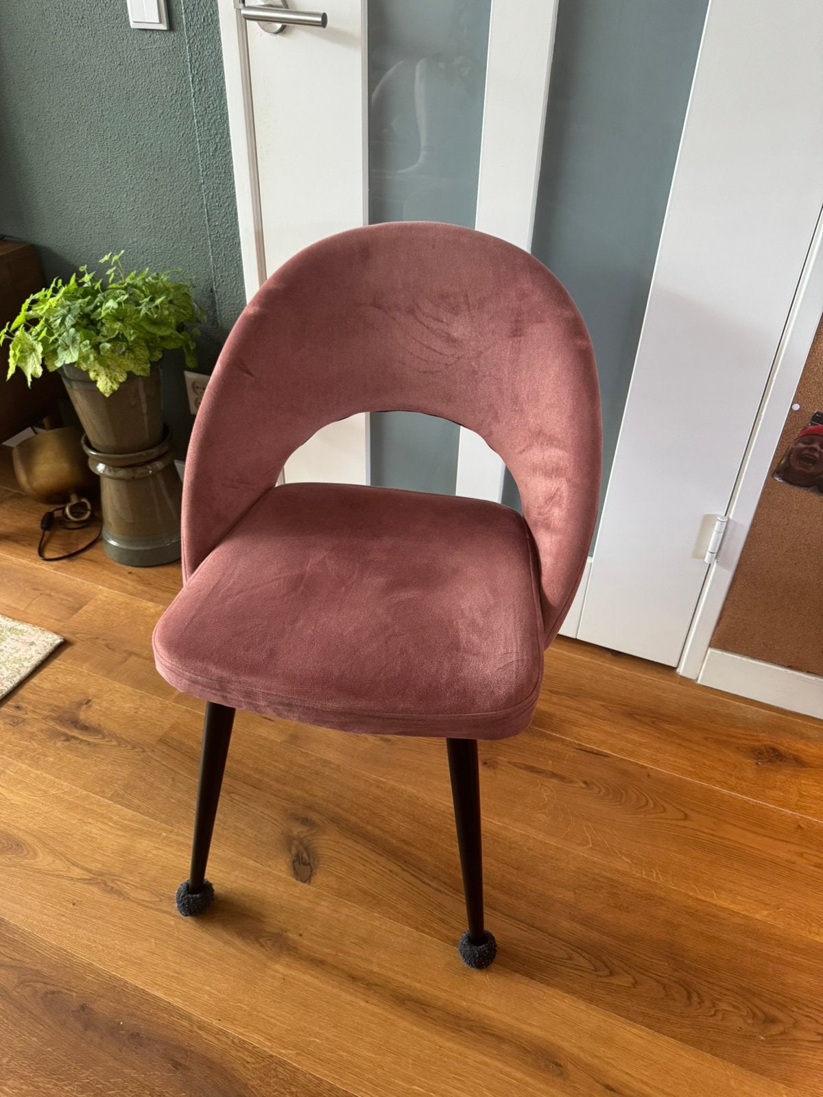 Eetkamerstoelen roze 3 stuks, Ophalen, Gebruikt, Overige kleuren, Drie