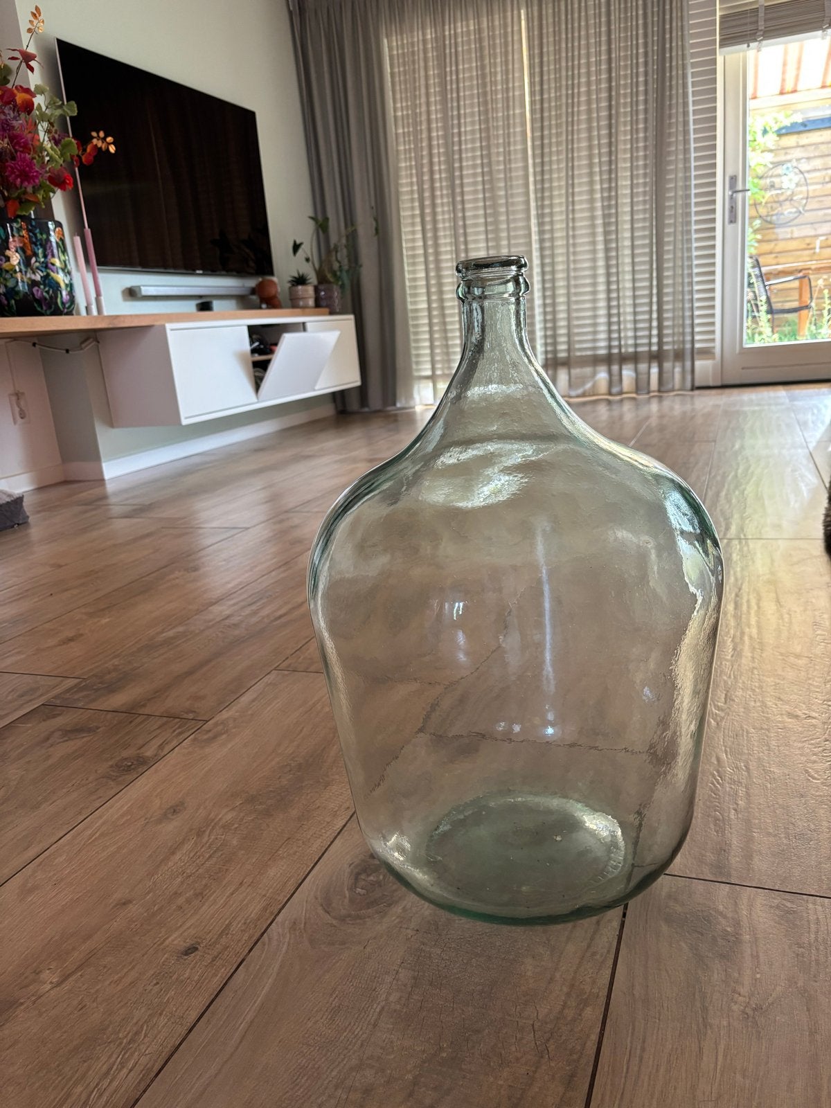 Grote glazen fles, Antiek en Kunst, Ophalen of Verzenden