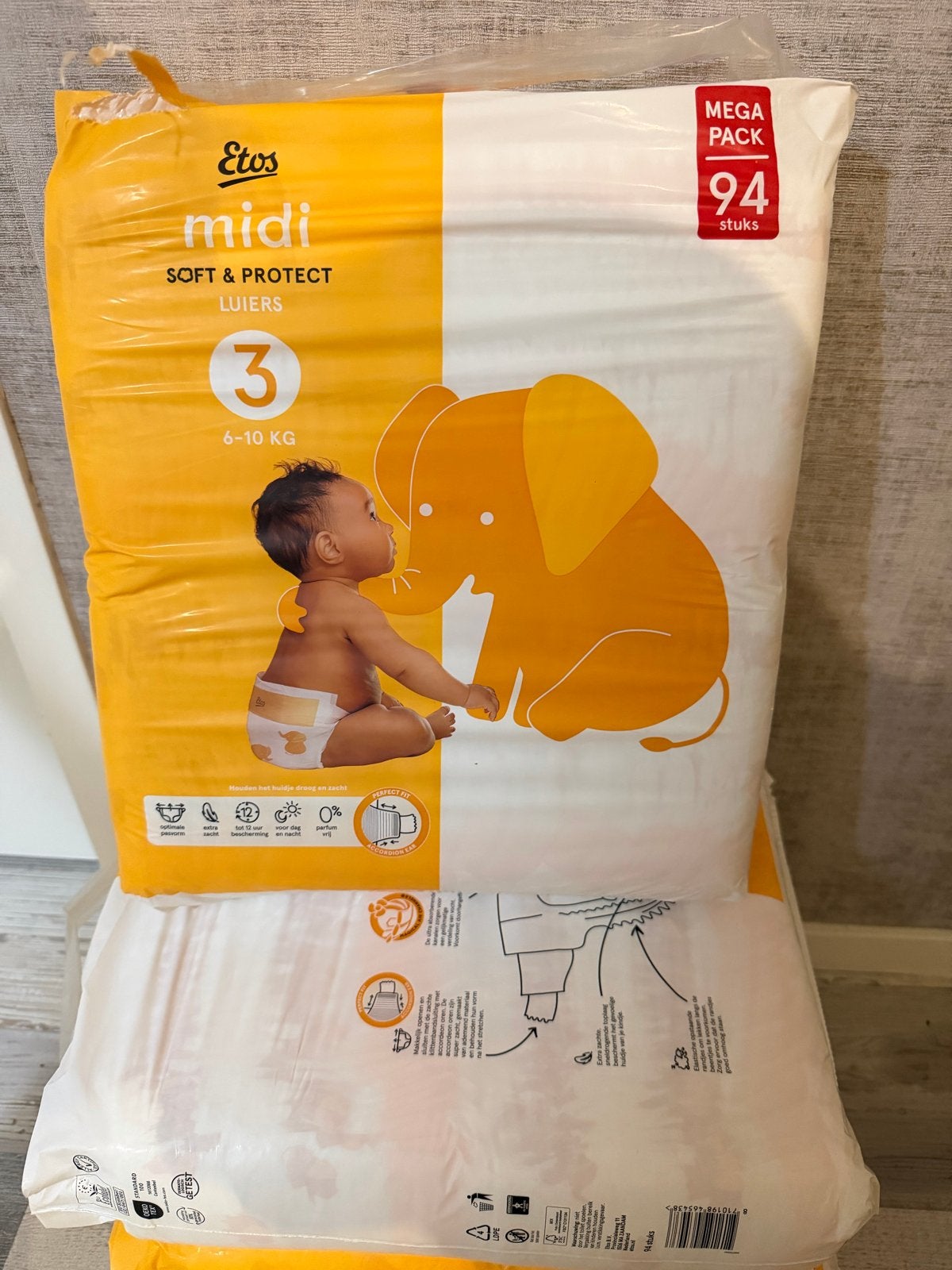 Etos Soft & Protect Luiers Maat 3 (6-10 kg) - 4 Megapakken, Ophalen of Verzenden, Nieuw