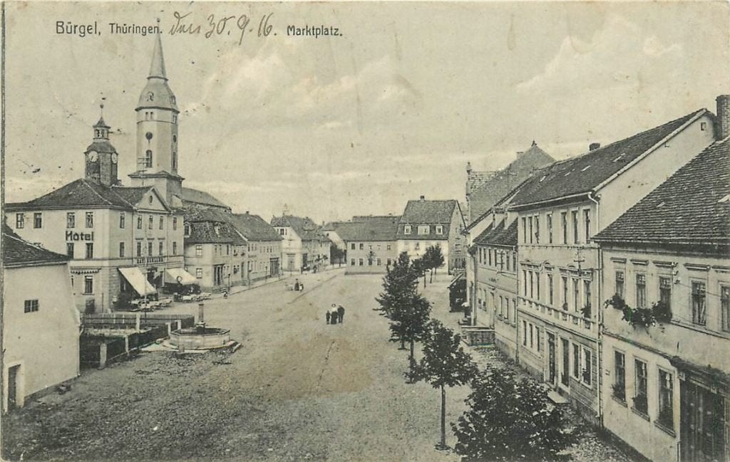 379-045-001 Bürgel Th Marktplatz, Ophalen of Verzenden, Voor 1920, Duitsland