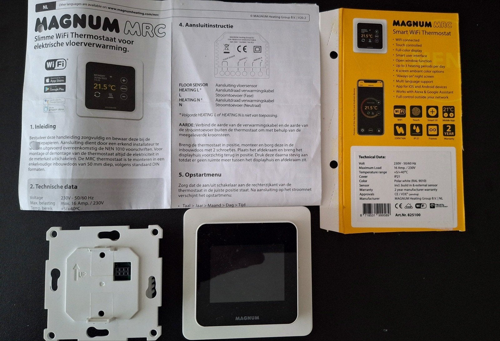 Magnum MRC smart wifi vloerverwarming thermostaat, Ophalen of Verzenden, Slimme thermostaat, Gebruikt