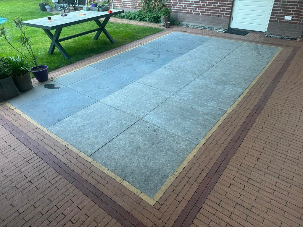 Terrastegels grijs/antraciet, natuur steen 80x80, Tuin en Terras, Tegels en Klinkers, Ophalen, Gebruikt, Terrastegels, Natuursteen