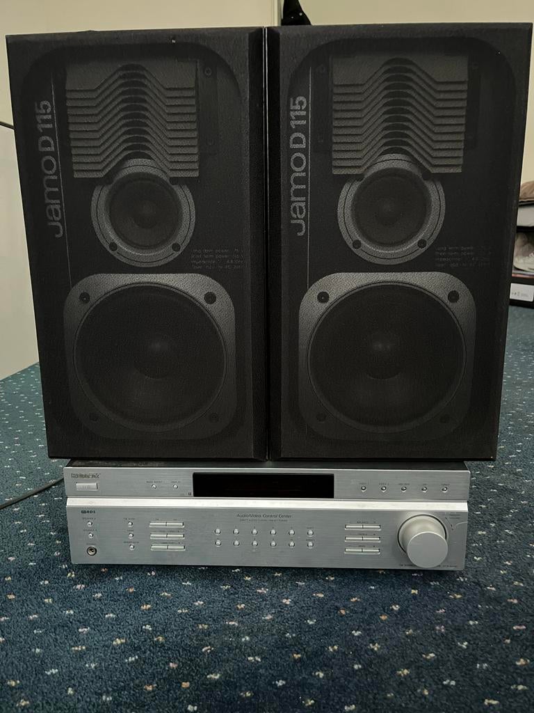Sony Versterker met Jamo D115 Boekenplank Speakers, Gebruikt, Sony, Speakers, Losse componenten
