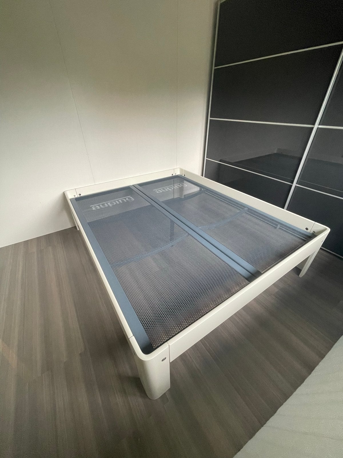 Wit Auping Auronde bed 160x200 met 48cm hoge poten, Ophalen, Gebruikt, Wit, Tweepersoons