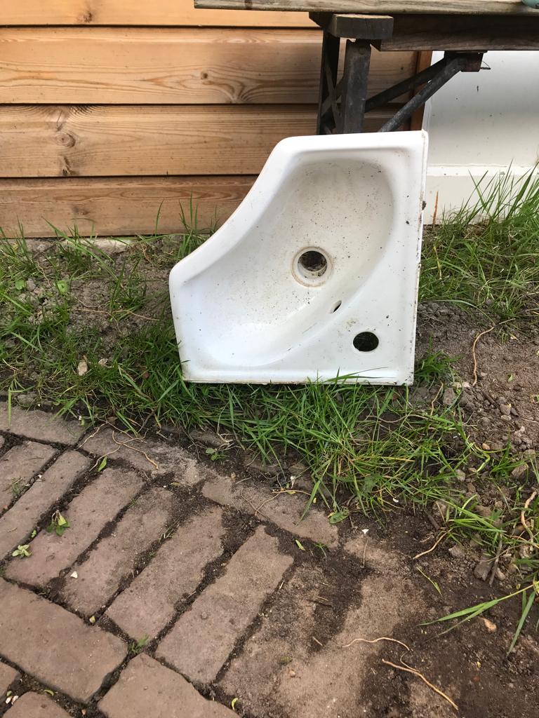 Wasbak hoek, Ophalen, Gebruikt, 50 tot 100 cm, Minder dan 100 cm